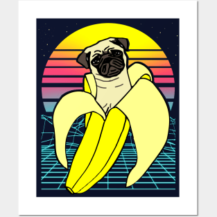 aesthetic banana pug Posters and Art